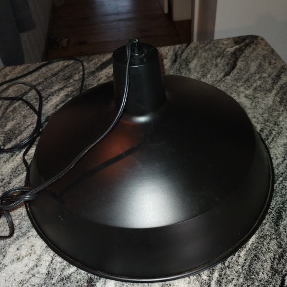Pendant Light Industrial matte black plug in 16 inch diameter - Picture 4 of 7